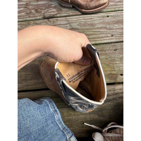 Tin Haul Kids Cowboy Boots Size 11 Leather Western Rodeo Sole - Picture 3 of 7